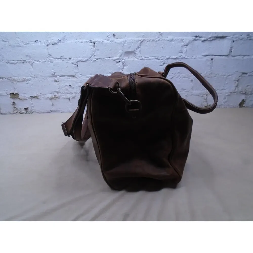 MOORE & GILES “NetJets” Edition Heavy Leather Duffel EUC Durable Weekend Travel